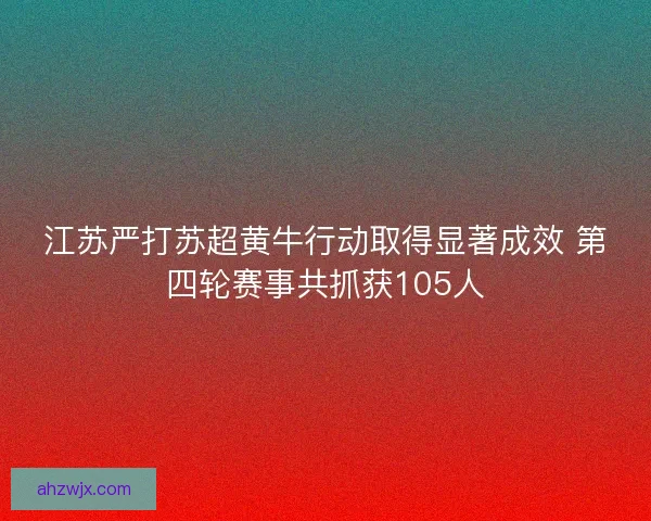 江苏严打苏超黄牛行动取得显著成效 第四轮赛事共抓获105人