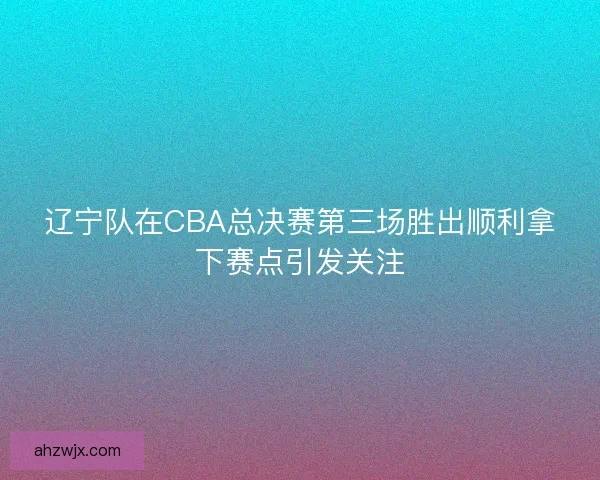 辽宁队在CBA总决赛第三场胜出顺利拿下赛点引发关注 辽宁队在CBA总决赛第三场胜出顺利拿下赛点引发关注