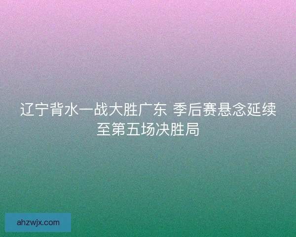 辽宁背水一战大胜广东 季后赛悬念延续至第五场决胜局