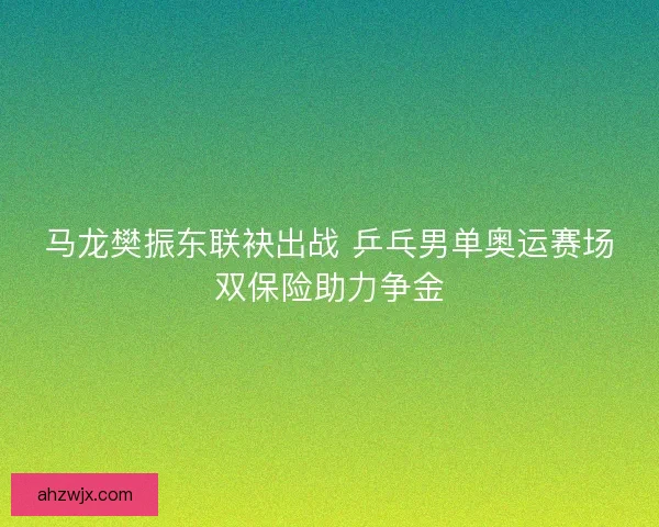 马龙樊振东联袂出战 乒乓男单奥运赛场双保险助力争金